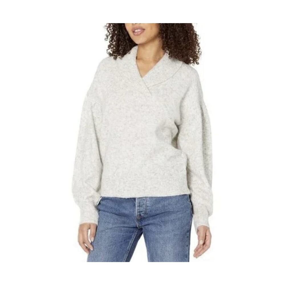 Madewell Women’s Vinson Shawl Collar Heathered Gray Sweater Size XL Pullover